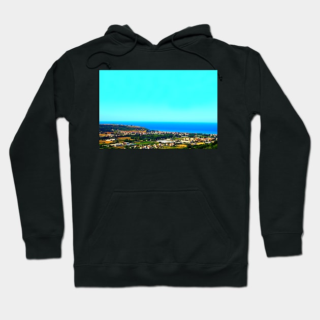 View in Campofilone at the Adriatic Sea and human settlements Hoodie by KristinaDrozd